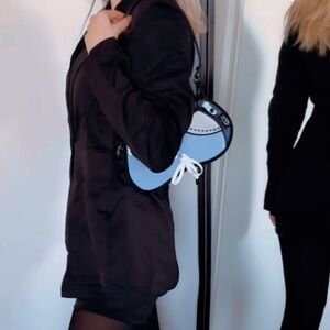 BLUE SHOULDER BAG CUTE JUMPFROMPAPER